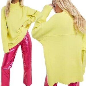 Free People Sweater XS NWOT Easy Street Oversized Knit Pullover Cozy Fuzzy